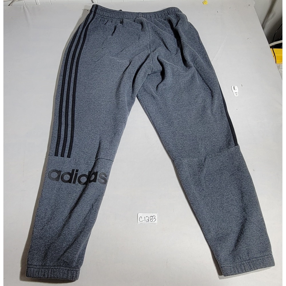 Adidas Mens Dark Gray Heather 3-Stripe Jogger Sweatpants Logo Graphic Size L - Picture 5 of 5